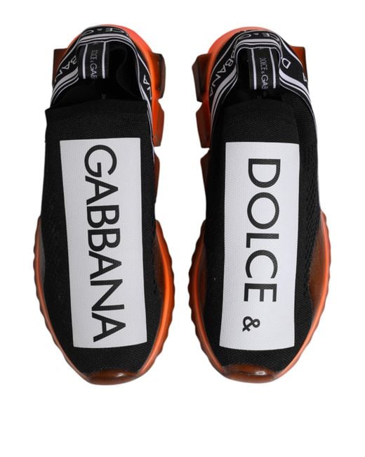 Dolce & Gabbana Multicolor Black White Slip On Sorrento Sneakers Shoes for men