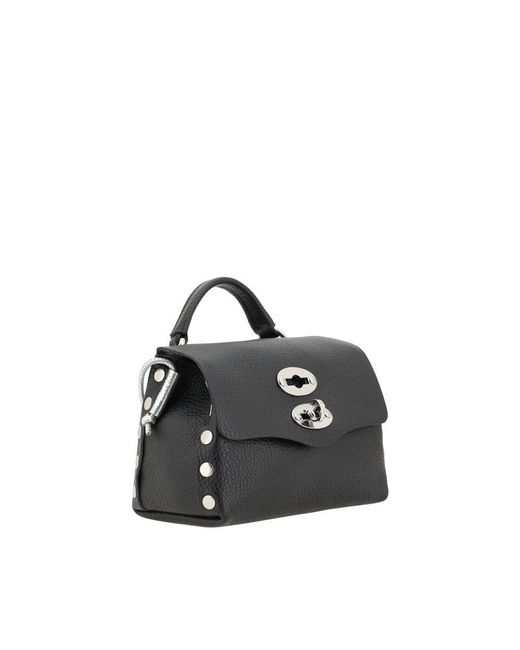 Zanellato Black Calf Leather Bos Taurus Shoulder Bag