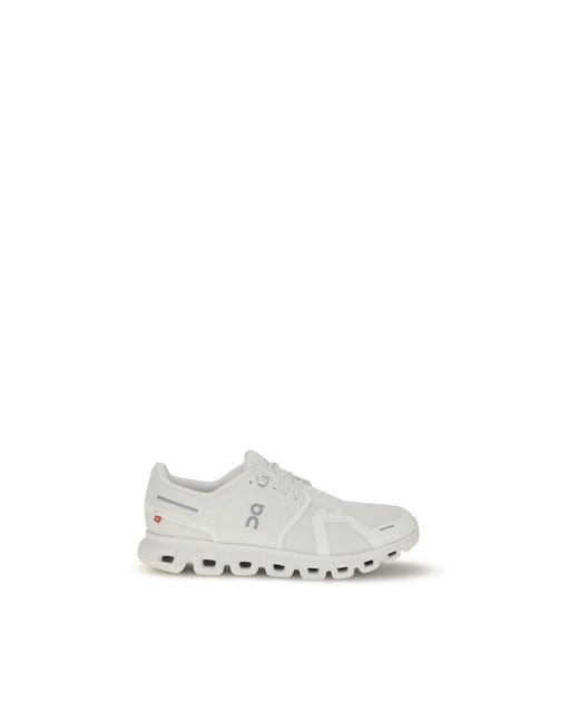 On Shoes White Recycled Polyester Athletic Sneakers for men