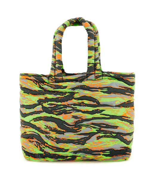 ERL Green Camouflage Puffer Bag for men