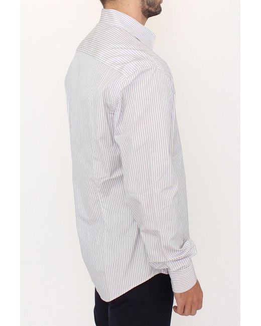 Ermanno Scervino Striped Regular Fit Shirt White Sig10176 for men