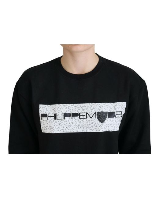 Philippe Model Black Chic Printed Cotton Sweater