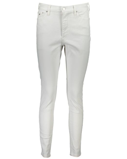 Tommy Hilfiger Gray White Cotton Jeans & Pant