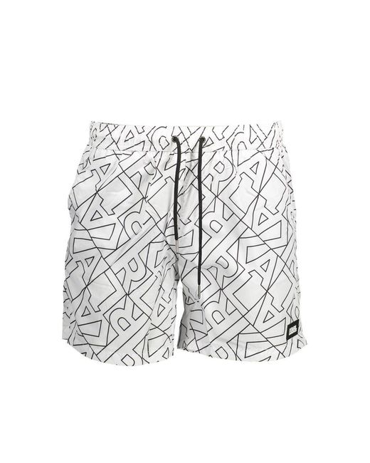 Karl Lagerfeld White Polyester Swim Boxer for men