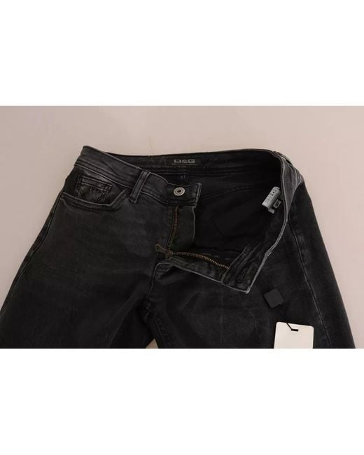 Dolce & Gabbana Slim Fit Cotton Jeans D&G Pants in Black | Lyst
