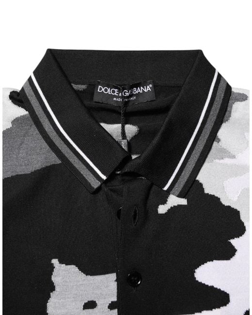 Dolce & Gabbana Camo Polo Shirt in Black for Men | Lyst