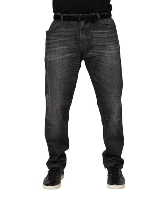 Dolce & Gabbana Black Faded Straight Leg Jeans for men
