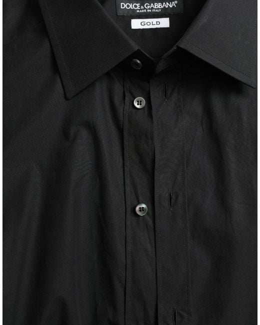 Dolce & Gabbana Black Cotton Formal Dress Shirt for men