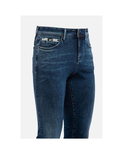 Gas Blue Cotton Skinny Jeans for men