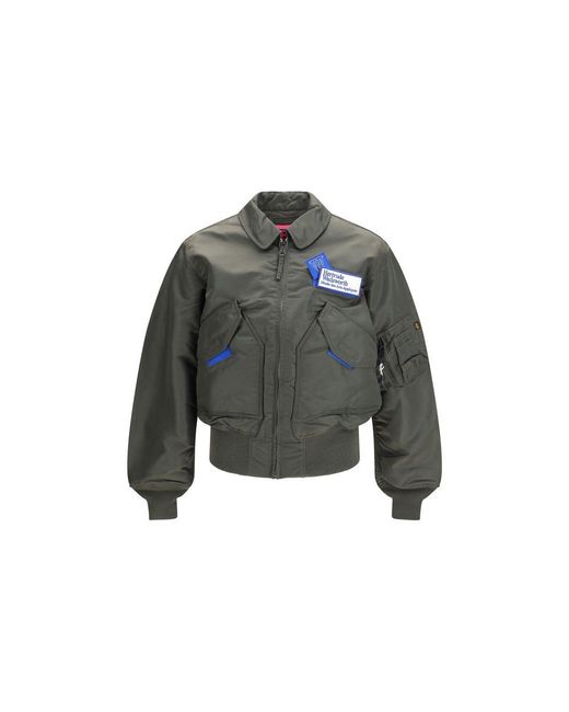 GR10K Green Bicolor Nylon Bomber for men