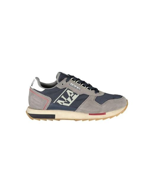 Napapijri Gray Blue Polyester Men's Sneaker for men