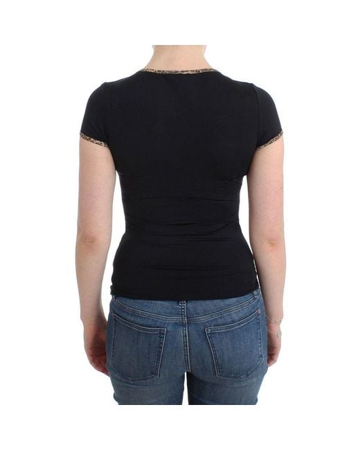 Roberto Cavalli Black Elastane Top