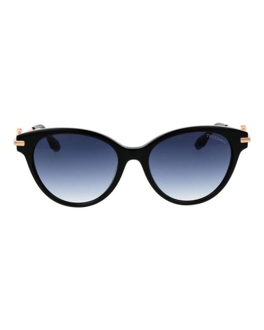 Trussardi Blue Black Acetate Sunglasses