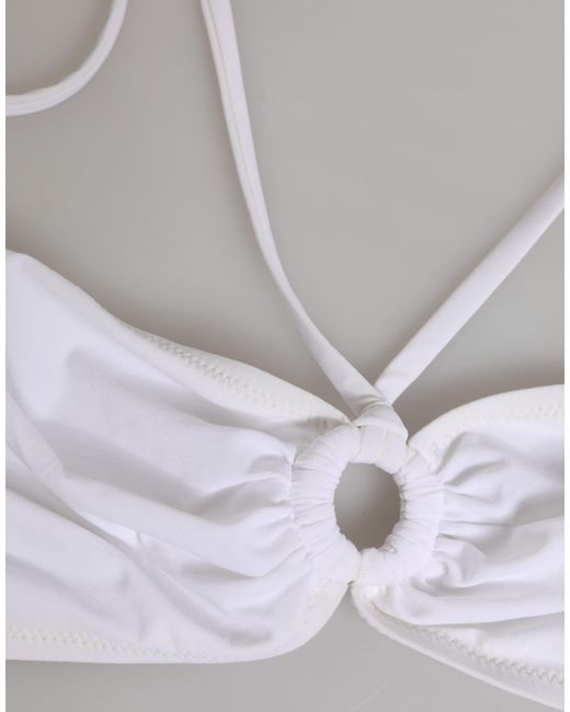 Dolce & Gabbana White Logo Swimsuit 2 Piece Top Bottom Swimwear