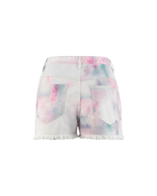 Isabel Marant White Multicolor Denim Shorts
