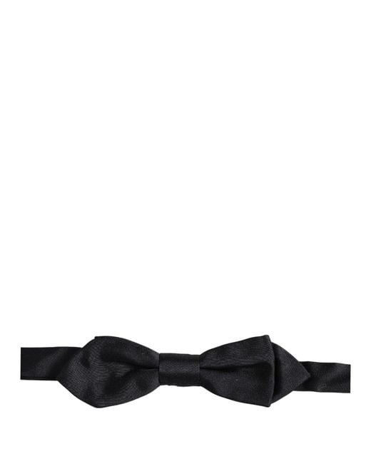 Dolce & Gabbana Men Black 100% Silk Adjustable Neck Papillon Bow Tie for men