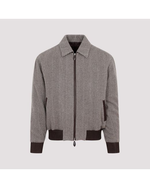 Berluti Gray Cashmere Jacket Coat for men