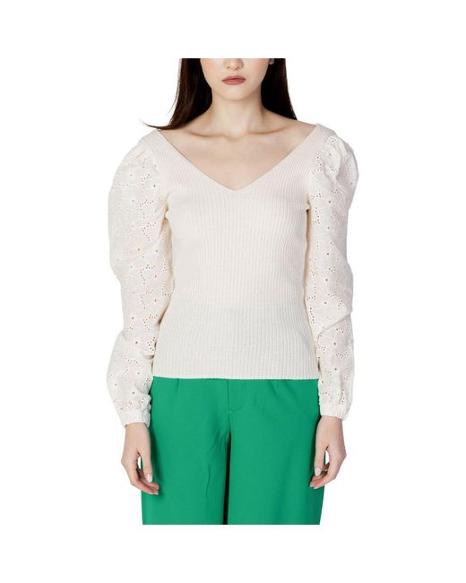 ONLY Green Beige Cotton Tops & T