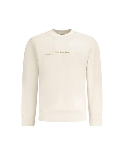 Calvin Klein White Cotton Sweater for men