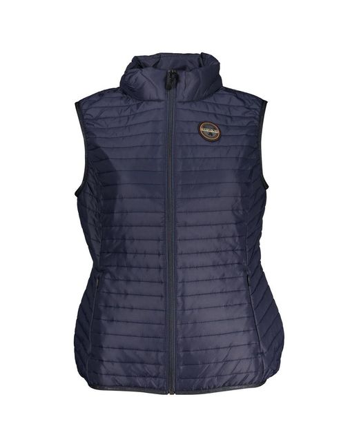 Napapijri Blue Chic Sleeveless Zip Vest With Contrast Details for men