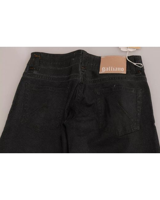 John Galliano Black Washed Low Waist Regular Leg Denim Pants