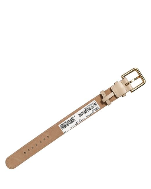 Dolce & Gabbana Brown Beige Calfskin Leather Gold Buckle Belt Strap Bracelet