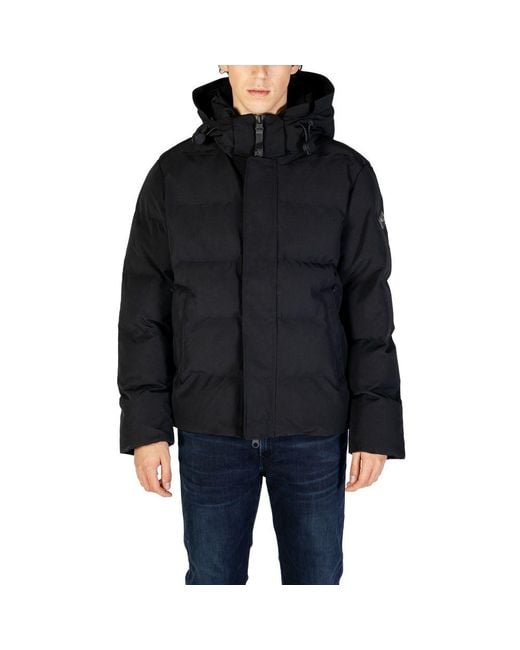 Replay Black Polyamide Coat for men