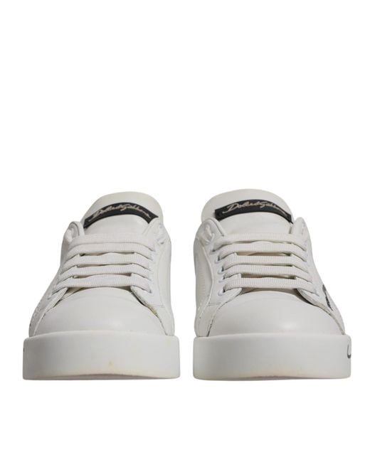 Dolce & Gabbana Blue Logo Portofino Sneakers Shoes
