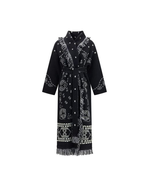 Alanui Black Wool Oves Aries Coat