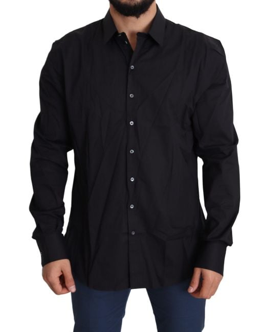 Dolce & Gabbana Blue Elegant Slim Fit Dress Shirt for men