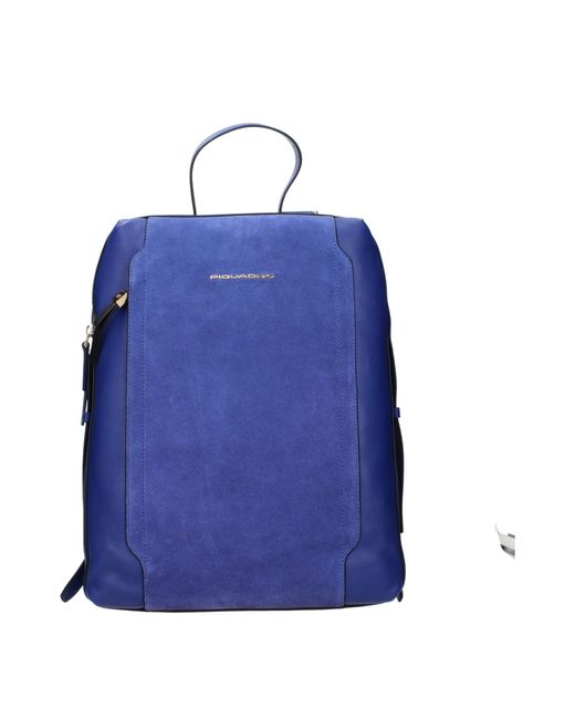 Piquadro Blue Leather Backpacks