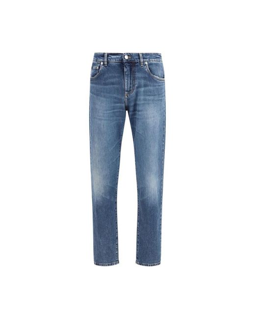 Dolce & Gabbana Blue Cotton Straight for men