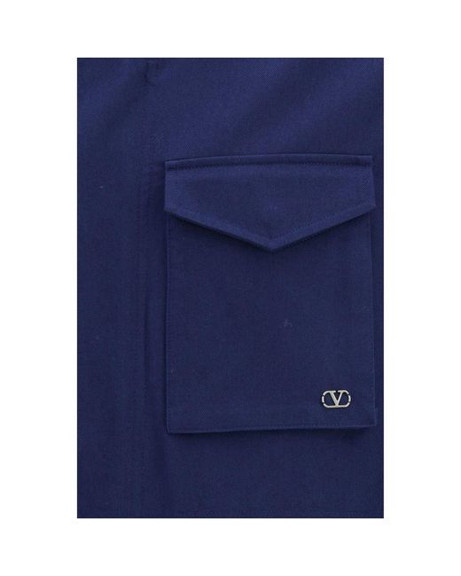 Valentino Garavani Blue Cotton Coat for men