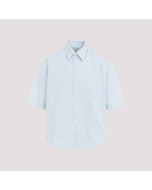 AMI Light Blue Boxy Fit Cotton Shirt for men