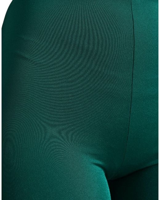 Dolce & Gabbana Green Nylon Stretch Slim Leggings Pants