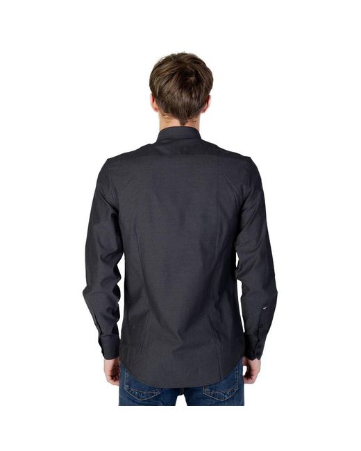 Antony Morato Blue Gray Cotton Shirt for men