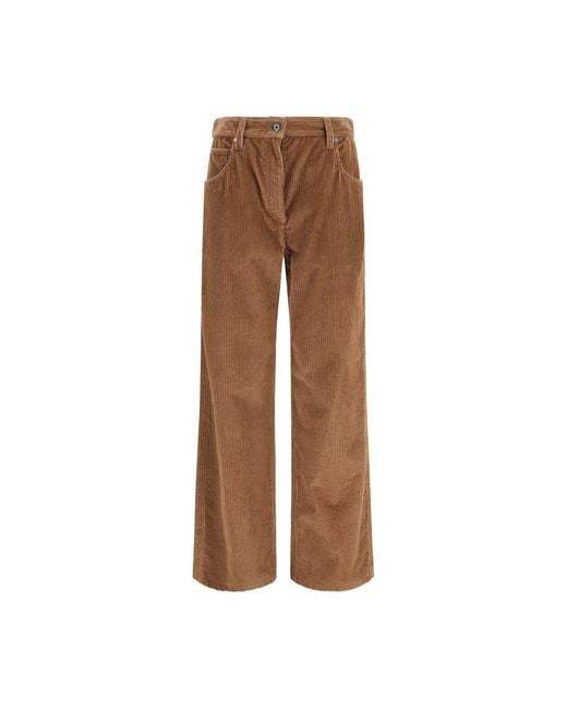 Brunello Cucinelli Brown Cotton Casual Pants