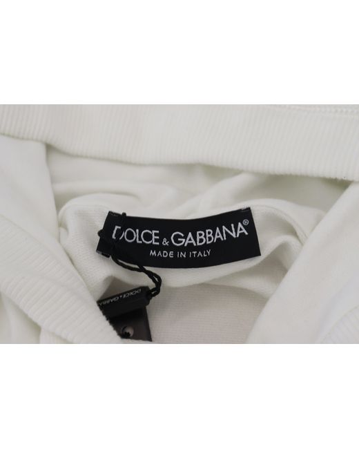 Dolce & Gabbana Gray Cotton Hooded Sweatshirt Logo Sweater for men