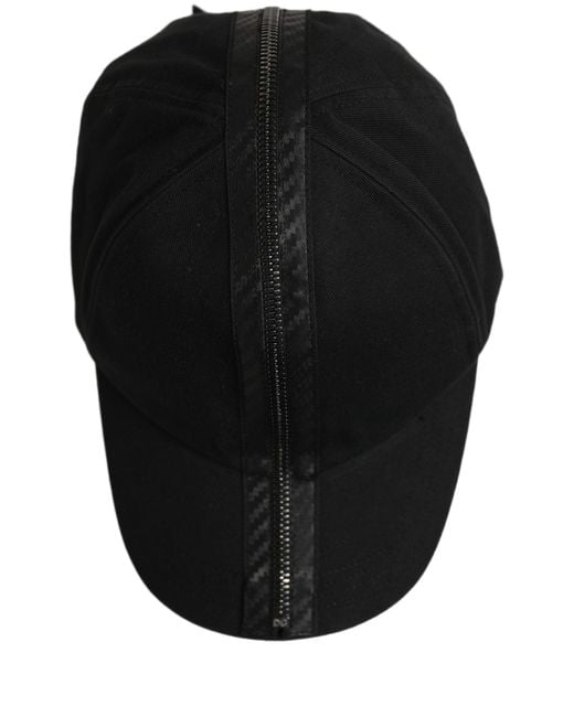 Dolce & Gabbana Men Black Cotton Baseball Cap 6 Panels Hat for men