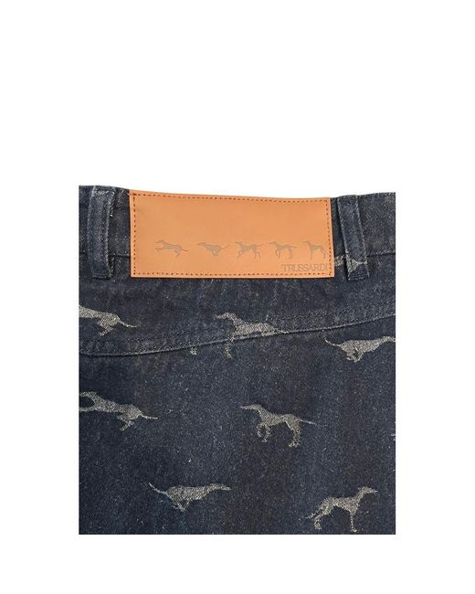 Trussardi Blue Cotton Skirt