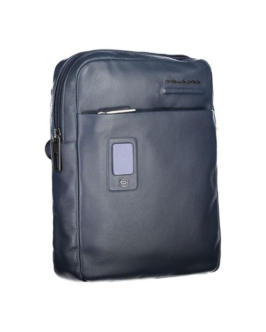 Piquadro Blue Elegant Leather Shoulder Bag With Contrasting Accents for men