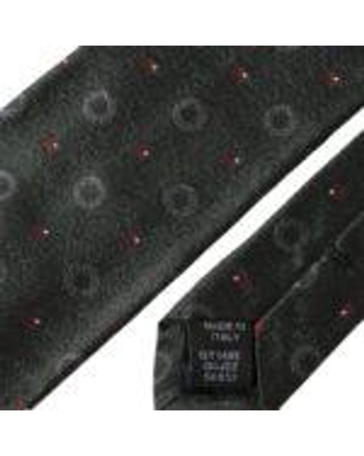 Dolce & Gabbana Gray Silk Necktie Circular Pattern for men