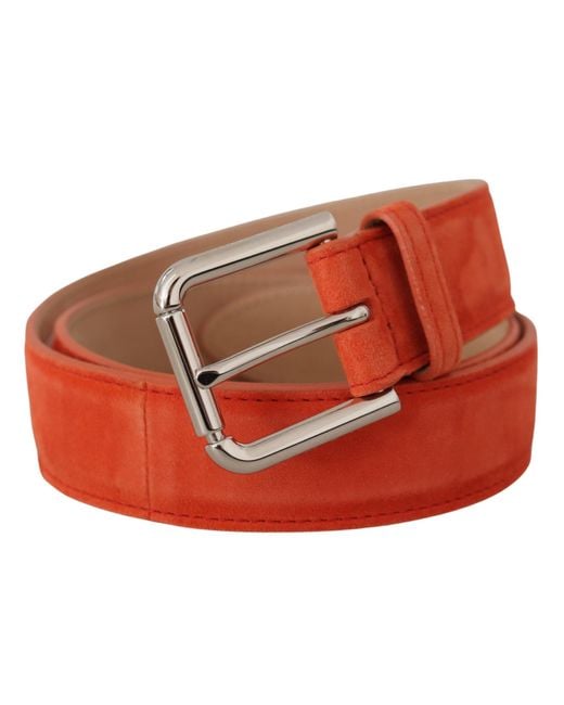 Dolce & Gabbana Red Elegant Suede Leather Belt