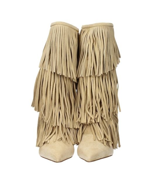 Paris Texas Natural Suede Boots/Ecru