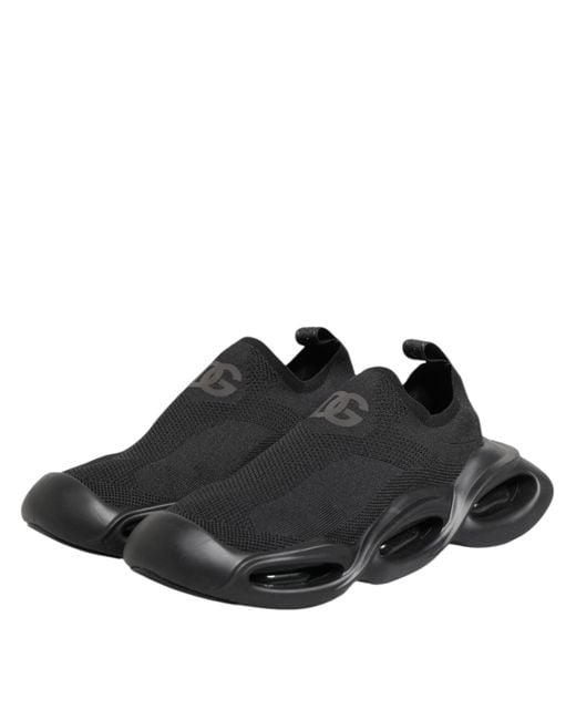 Dolce & Gabbana Black Slip On Wave Low Top Men Sneaker Shoes for men