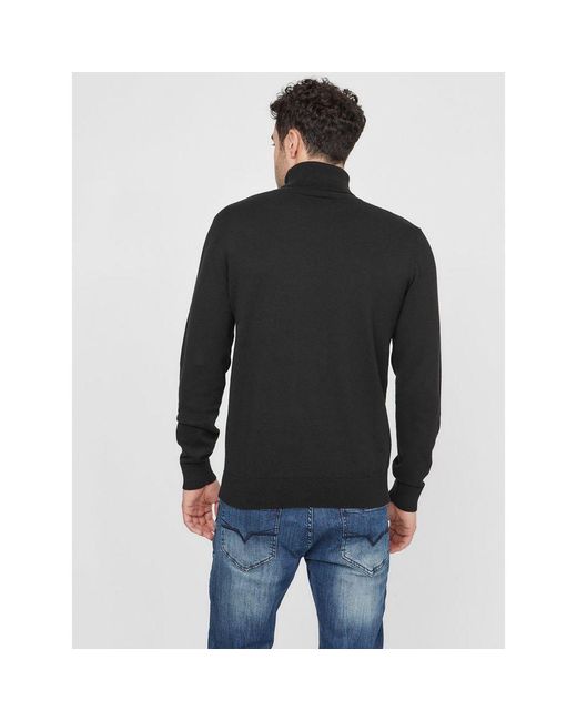 Guess Black Cotton Turtleneck for men