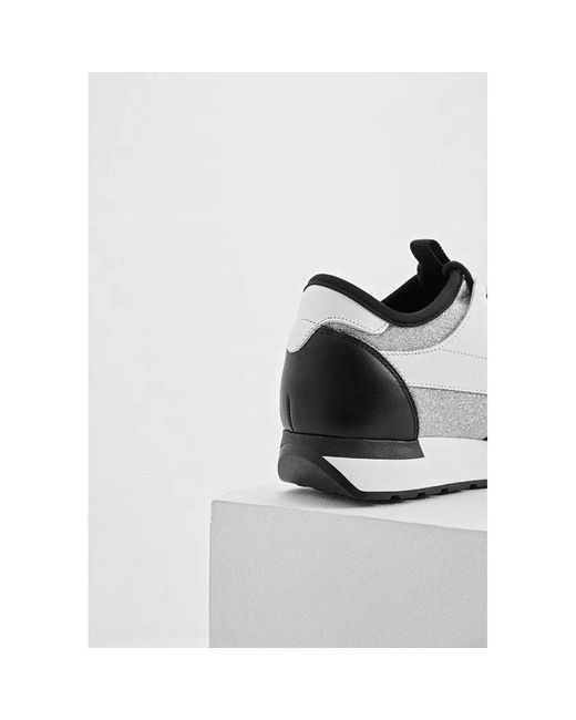 Pollini White Blue Polyamide Athletic Sneakers