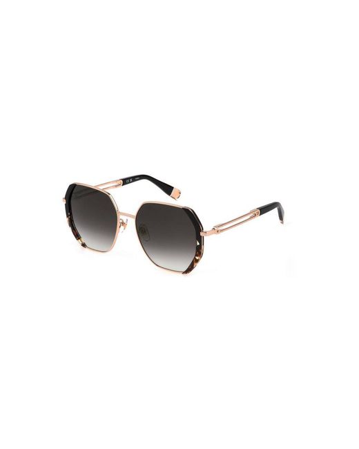 Furla Metallic Gold Metal Sunglasses