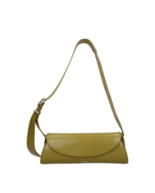 Jil Sander Green Leather Crossbody Bag