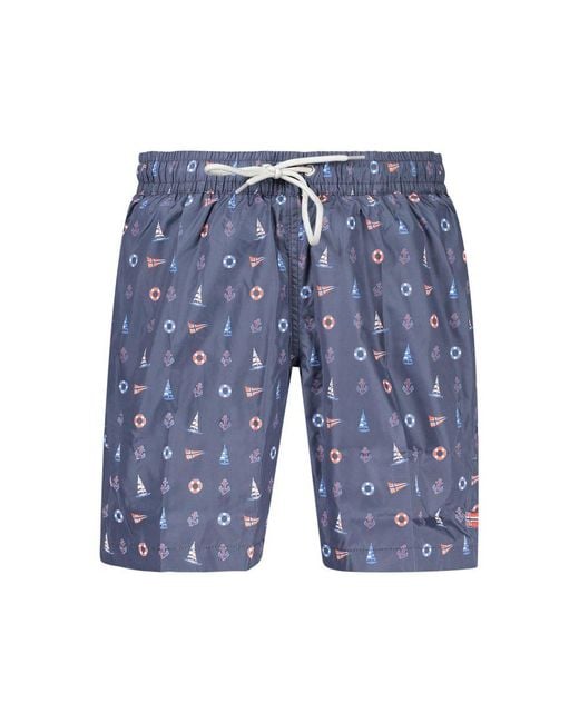 Norway 1963 Blue Polyester Men's Swim Shorts for men